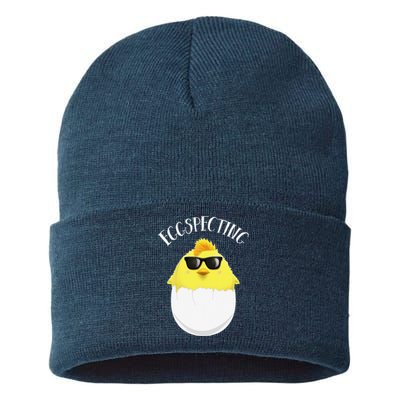 Eggspecting Easter Chick Spring Pregnancy Announcement Sustainable Knit Beanie