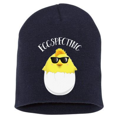 Eggspecting Easter Chick Spring Pregnancy Announcement Short Acrylic Beanie