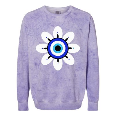 Evil Eye Cute Flower Esoteric Mystical Aesthetic Colorblast Crewneck Sweatshirt