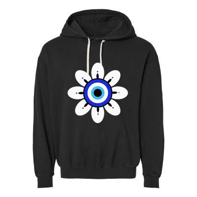 Evil Eye Cute Flower Esoteric Mystical Aesthetic Garment-Dyed Fleece Hoodie