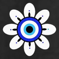 Evil Eye Cute Flower Esoteric Mystical Aesthetic Garment-Dyed Heavyweight T-Shirt