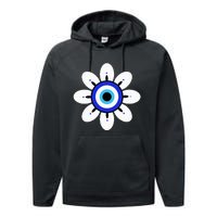 Evil Eye Cute Flower Esoteric Mystical Aesthetic Performance Fleece Hoodie