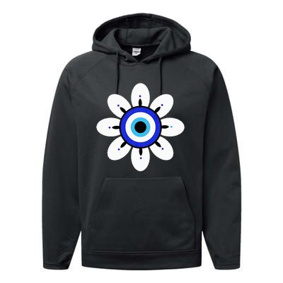 Evil Eye Cute Flower Esoteric Mystical Aesthetic Performance Fleece Hoodie