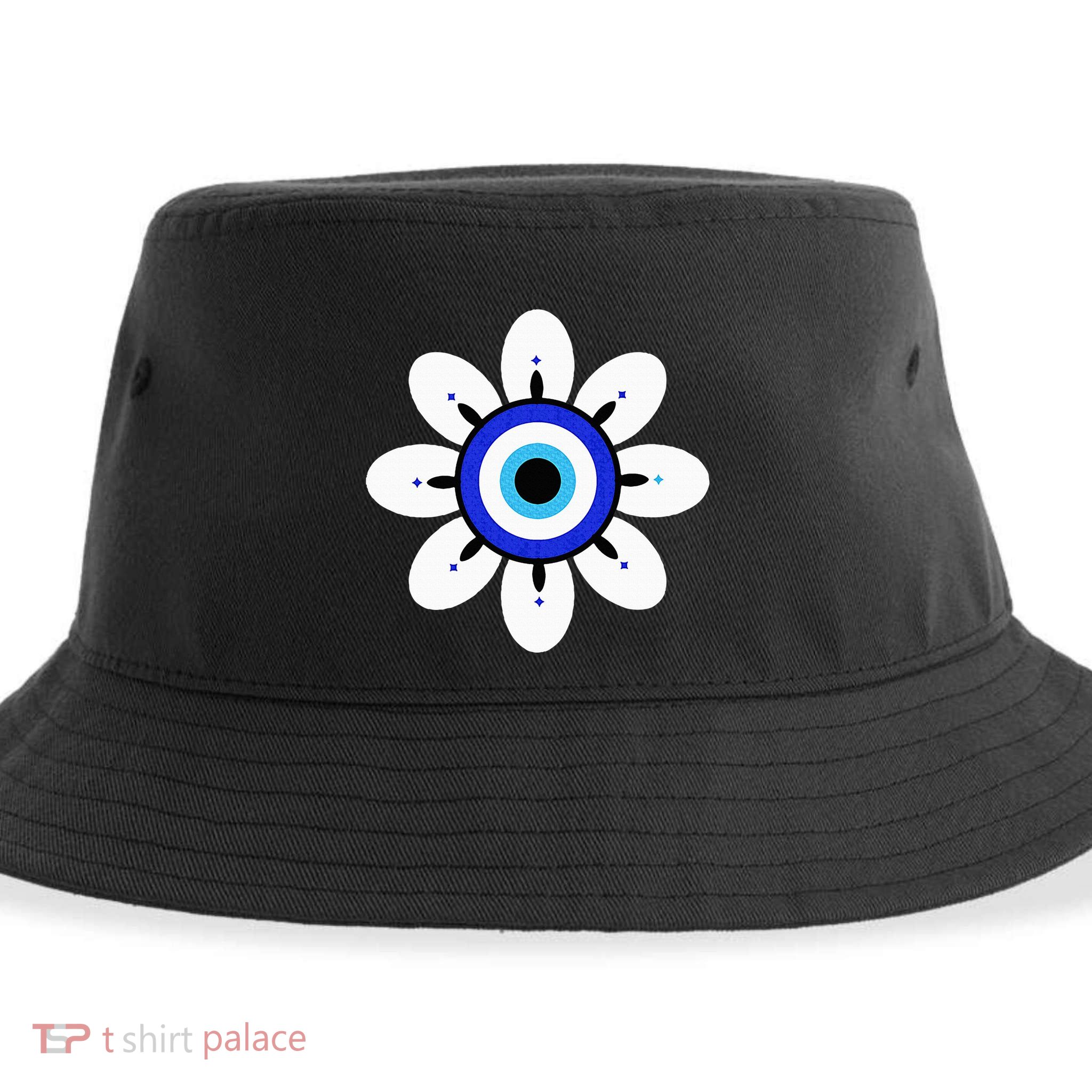 Evil Eye Cute Flower Esoteric Mystical Aesthetic Sustainable Bucket Hat