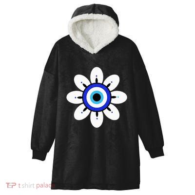 Evil Eye Cute Flower Esoteric Mystical Aesthetic Hooded Wearable Blanket