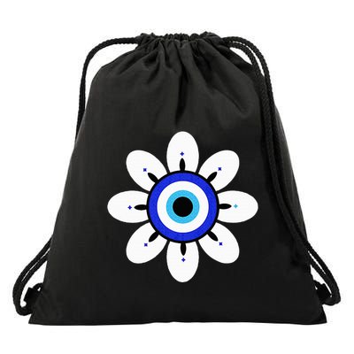Evil Eye Cute Flower Esoteric Mystical Aesthetic Drawstring Bag