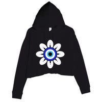 Evil Eye Cute Flower Esoteric Mystical Aesthetic Crop Fleece Hoodie