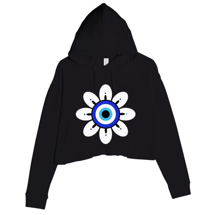 Evil Eye Cute Flower Esoteric Mystical Aesthetic Crop Fleece Hoodie