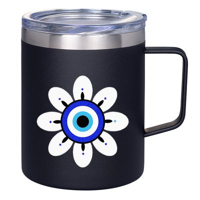 Evil Eye Cute Flower Esoteric Mystical Aesthetic 12oz Stainless Steel Coffee Mug