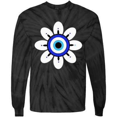 Evil Eye Cute Flower Esoteric Mystical Aesthetic Tie-Dye Long Sleeve Shirt