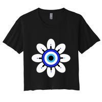 Evil Eye Cute Flower Esoteric Mystical Aesthetic Women's Crop Top Tee