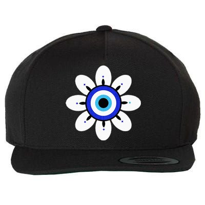 Evil Eye Cute Flower Esoteric Mystical Aesthetic Wool Snapback Cap