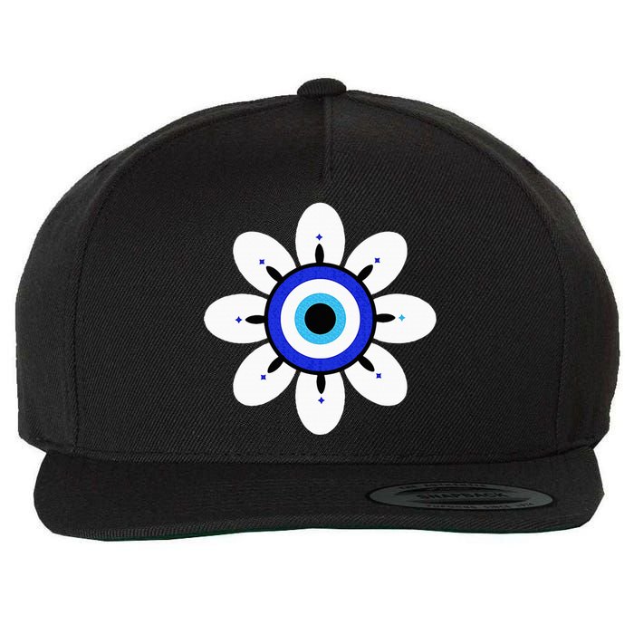 Evil Eye Cute Flower Esoteric Mystical Aesthetic Wool Snapback Cap