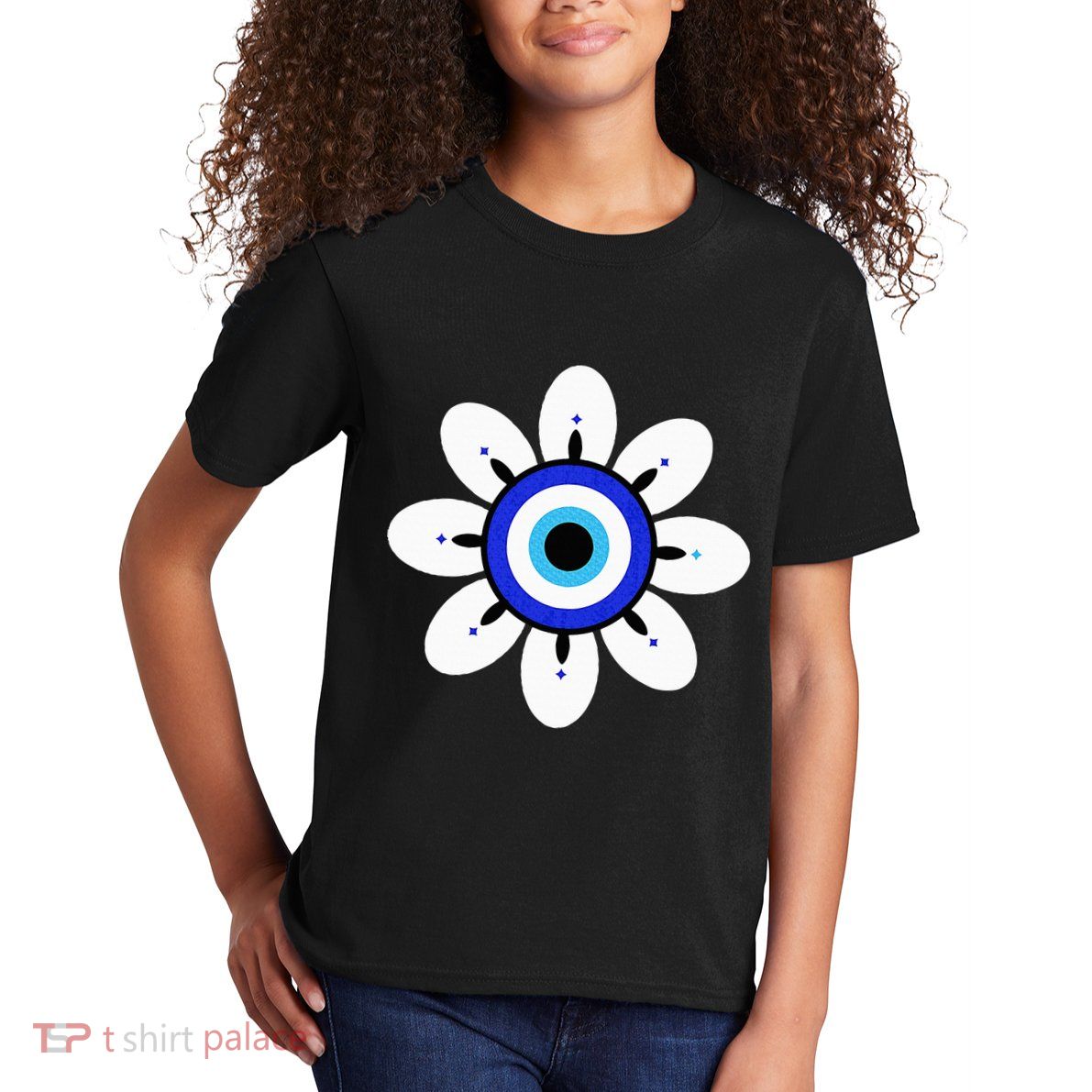 Evil Eye Cute Flower Esoteric Mystical Aesthetic Kids T-Shirt