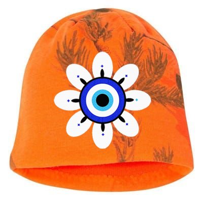 Evil Eye Cute Flower Esoteric Mystical Aesthetic Kati - Camo Knit Beanie