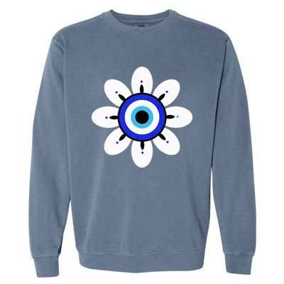 Evil Eye Cute Flower Esoteric Mystical Aesthetic Garment-Dyed Sweatshirt