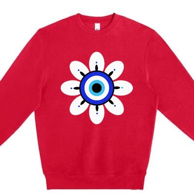 Evil Eye Cute Flower Esoteric Mystical Aesthetic Premium Crewneck Sweatshirt