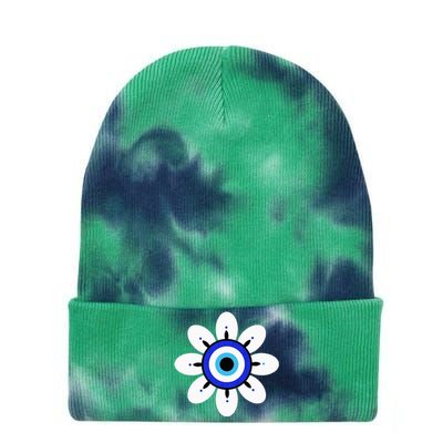 Evil Eye Cute Flower Esoteric Mystical Aesthetic Tie Dye 12in Knit Beanie