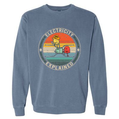 Electricity Explained Cute Ohm Volt Amp Electrical Engineer Garment-Dyed Sweatshirt