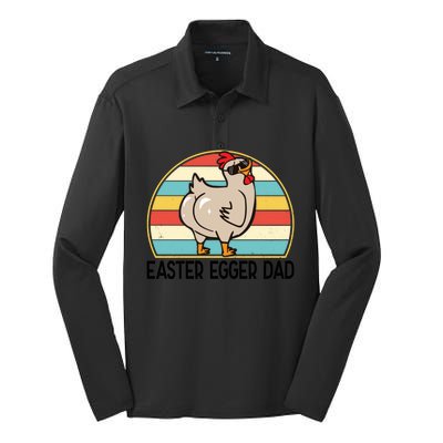 Easter Egger Chicken Dad Easter Egger Breed Dad Gift Silk Touch Performance Long Sleeve Polo