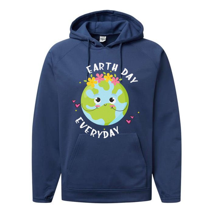 Earthday Everyday Cute Women Teacher Performance Fleece Hoodie