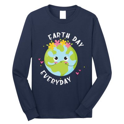 Earthday Everyday Cute Women Teacher Long Sleeve Shirt