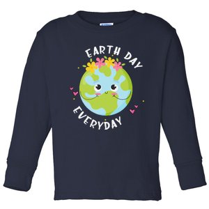 Earthday Everyday Cute Women Teacher Toddler Long Sleeve Shirt