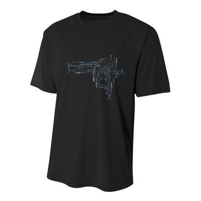 Electrical Engineer Computer Cpu Core Circuit Board Youth Performance Sprint T-Shirt