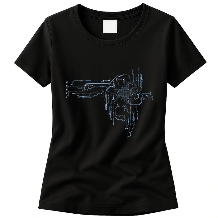 Electrical Engineer Computer Cpu Core Circuit Board Women's T-Shirt