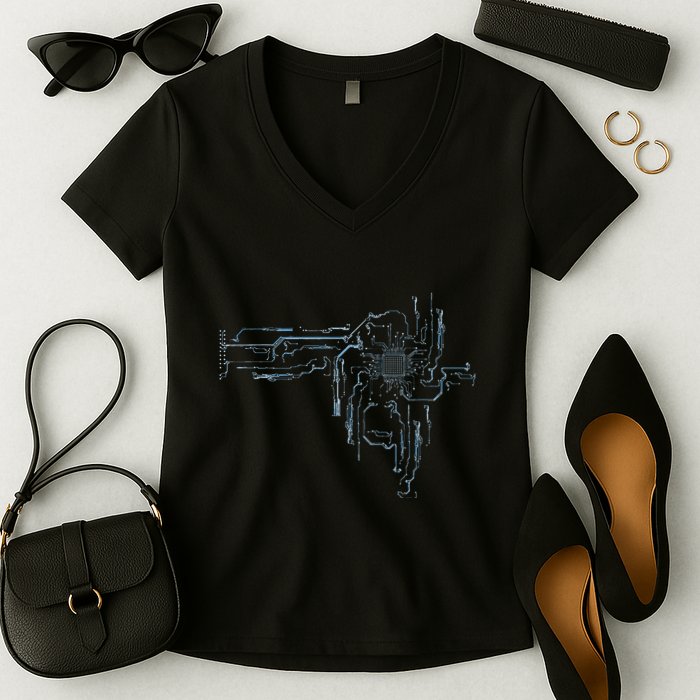 Electrical Engineer Computer Cpu Core Circuit Board Women's V-Neck T-Shirt