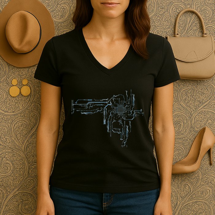 Electrical Engineer Computer Cpu Core Circuit Board Women's V-Neck T-Shirt
