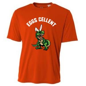 Easter Eggs Cellent Trex Dinosaur Bunny Ears Gift Cooling Performance Crew T-Shirt