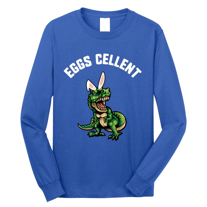 Easter Eggs Cellent Trex Dinosaur Bunny Ears Gift Long Sleeve Shirt