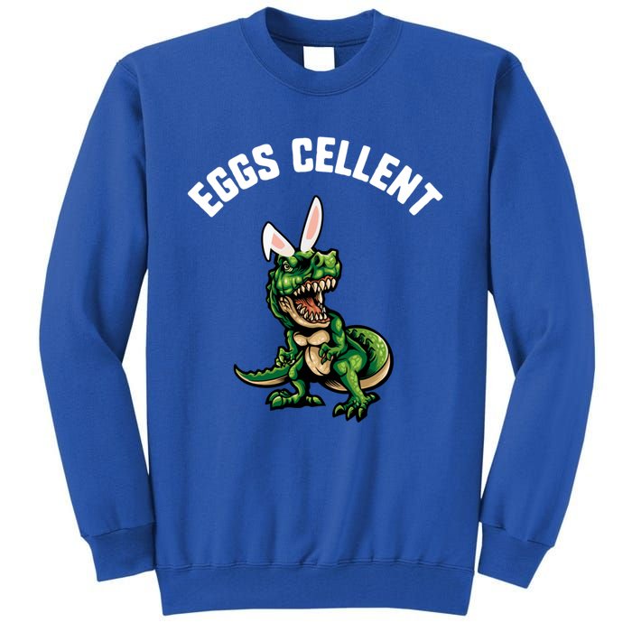 Easter Eggs Cellent Trex Dinosaur Bunny Ears Gift Tall Sweatshirt