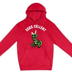 Easter Eggs Cellent Trex Dinosaur Bunny Ears Gift Premium Pullover Hoodie