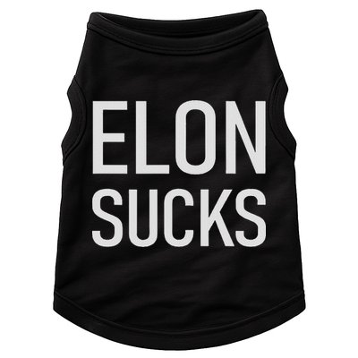 Elon Electric Car Ceo Anti Elon Sucks Black Fun Elon Sucks Motif Lightwe Doggie Tank