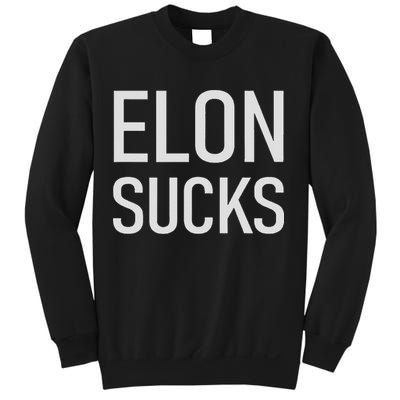 Elon Electric Car Ceo Anti Elon Sucks Black Fun Elon Sucks Motif Lightwe Sweatshirt