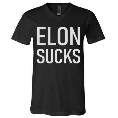 Elon Electric Car Ceo Anti Elon Sucks Black Fun Elon Sucks Motif Lightwe V-Neck T-Shirt