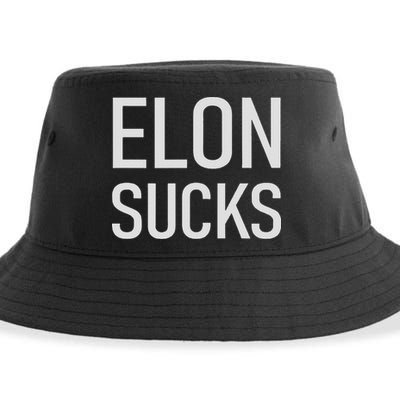 Elon Electric Car Ceo Anti Elon Sucks Black Fun Elon Sucks Motif Lightwe Sustainable Bucket Hat