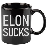 Elon Electric Car Ceo Anti Elon Sucks Black Fun Elon Sucks Motif Lightwe 11oz C Handle Ceramic Mug