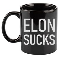 Elon Electric Car Ceo Anti Elon Sucks Black Fun Elon Sucks Motif Lightwe 11oz C Handle Ceramic Mug