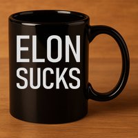 Elon Electric Car Ceo Anti Elon Sucks Black Fun Elon Sucks Motif Lightwe 11oz C Handle Ceramic Mug