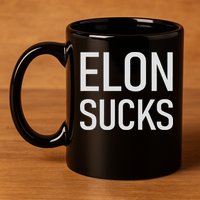 Elon Electric Car Ceo Anti Elon Sucks Black Fun Elon Sucks Motif Lightwe 11oz C Handle Ceramic Mug