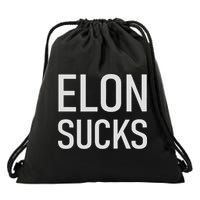 Elon Electric Car Ceo Anti Elon Sucks Black Fun Elon Sucks Motif Lightwe Drawstring Bag