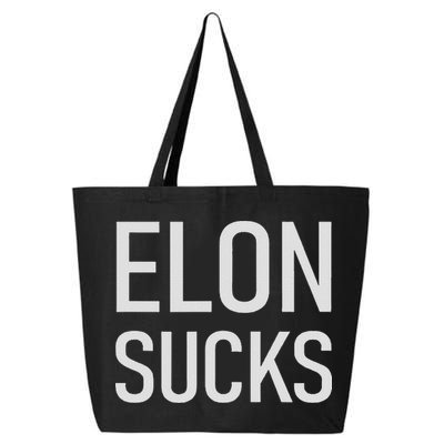 Elon Electric Car Ceo Anti Elon Sucks Black Fun Elon Sucks Motif Lightwe 25L Jumbo Tote