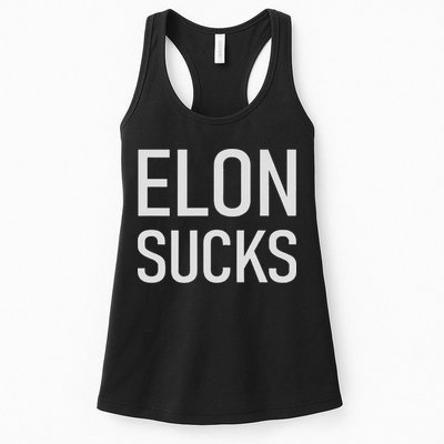 Elon Electric Car Ceo Anti Elon Sucks Black Fun Elon Sucks Motif Lightwe Womens Tank Top
