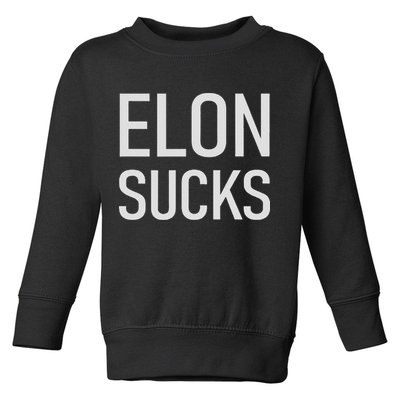 Elon Electric Car Ceo Anti Elon Sucks Black Fun Elon Sucks Motif Lightwe Toddler Sweatshirt