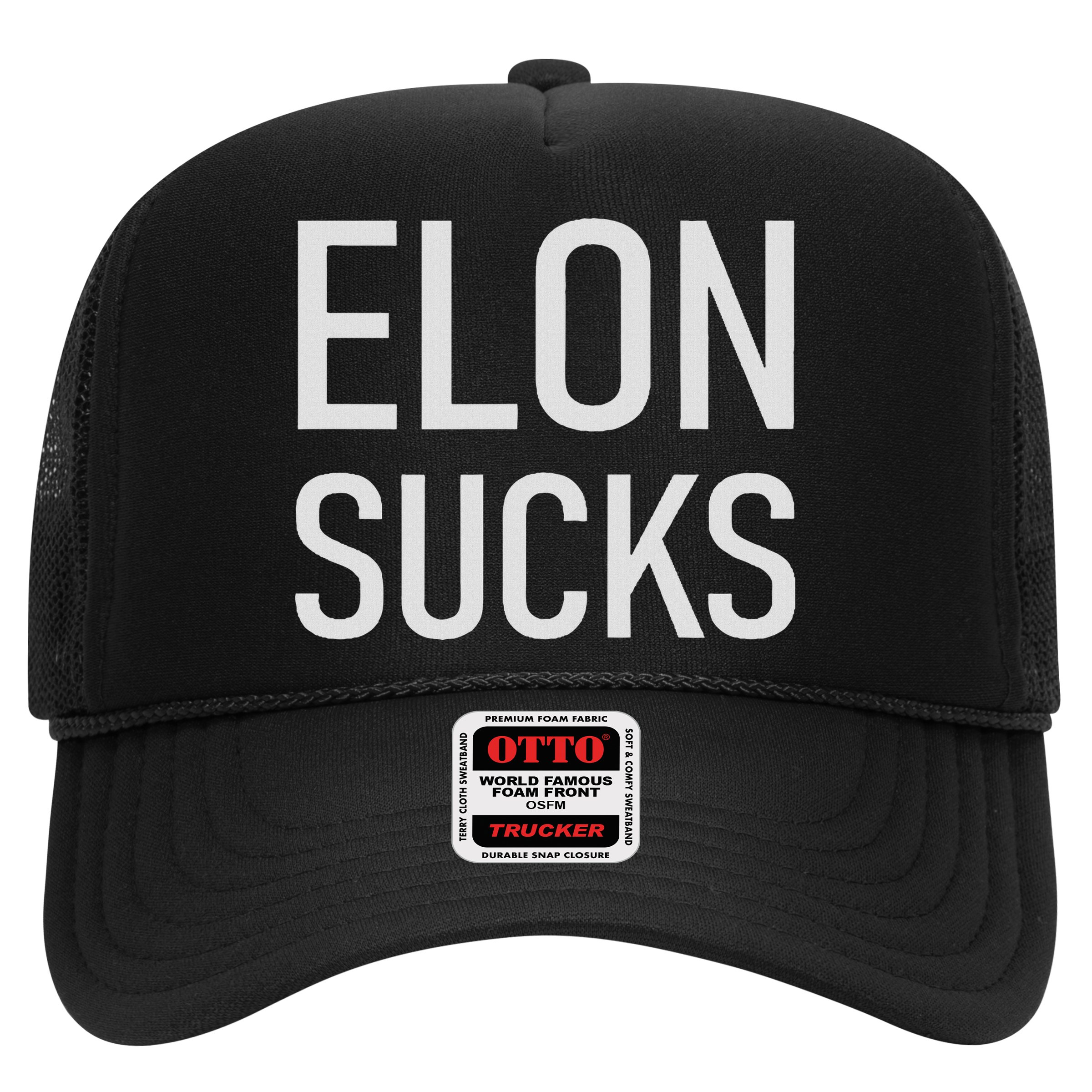 Elon Electric Car Ceo Anti Elon Sucks Black Fun Elon Sucks Motif Lightwe Hat