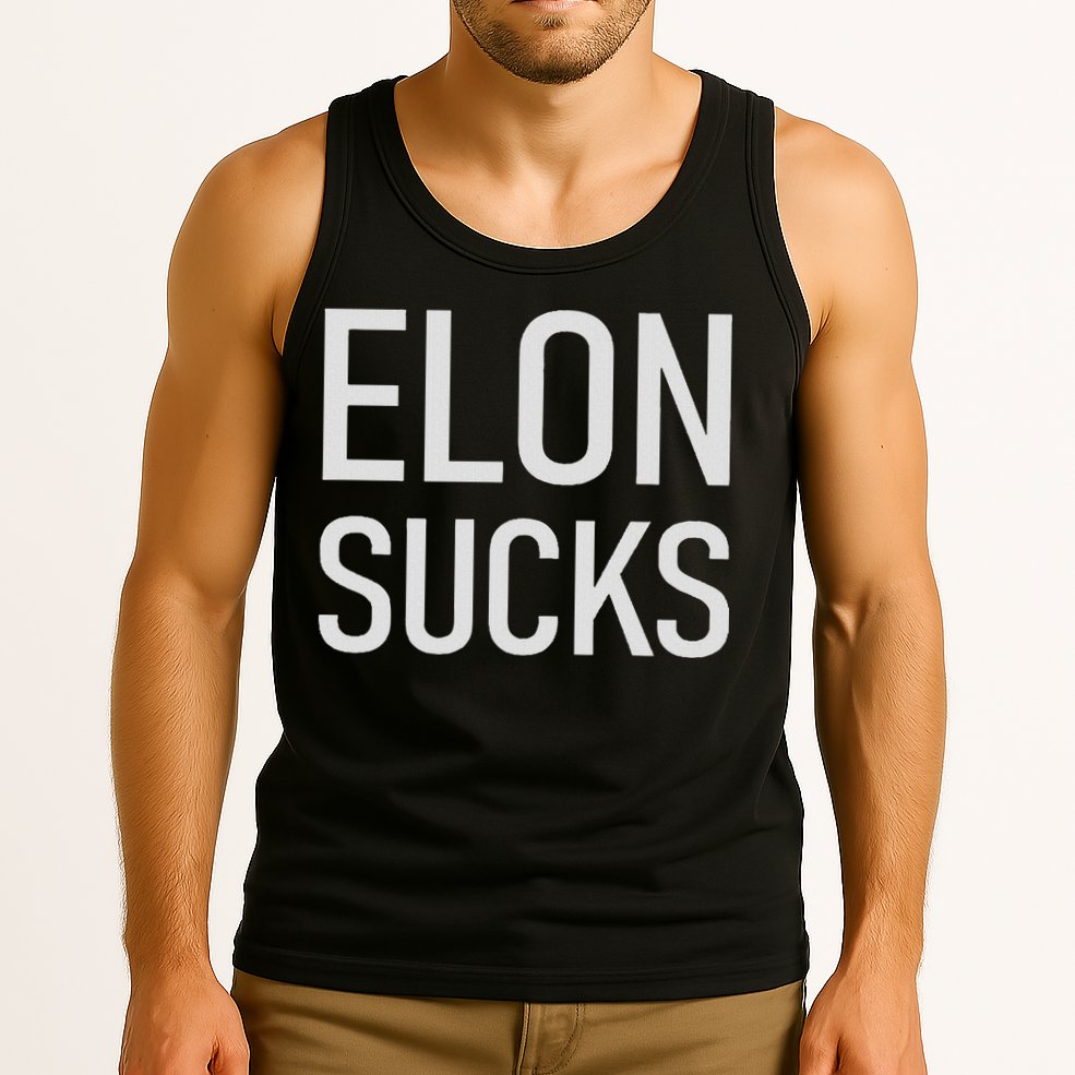 Elon Electric Car Ceo Anti Elon Sucks Black Fun Elon Sucks Motif Lightwe Tank Top