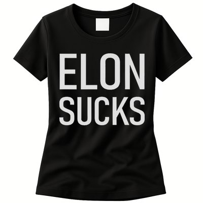 Elon Electric Car Ceo Anti Elon Sucks Black Fun Elon Sucks Motif Lightwe Womens T-Shirt